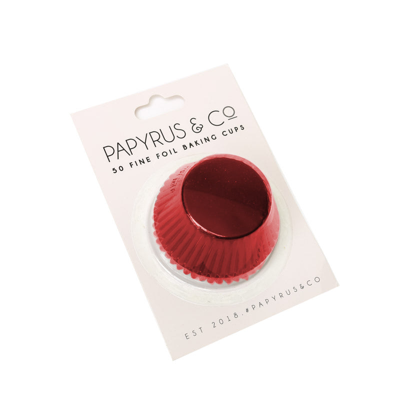 Papyrus Standard Foil Baking Cups Base Red 50mm 50 Pack