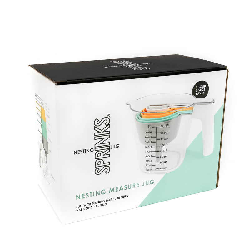 Sprinks Jug with Nesting Measure Cups & Spoons