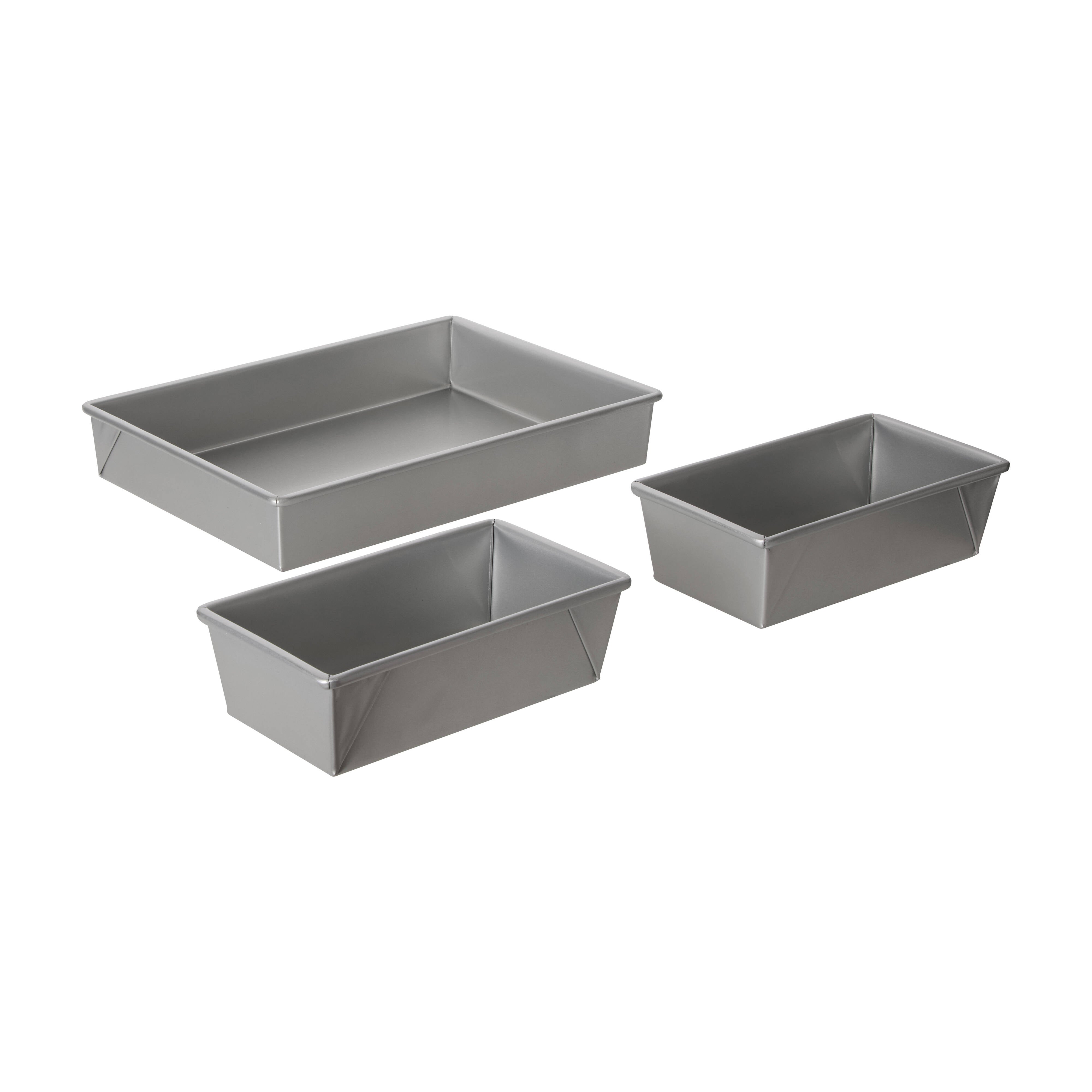 Davis & Waddell Non-Stick Rectangle Loaf Tray 3 Piece Set Cream