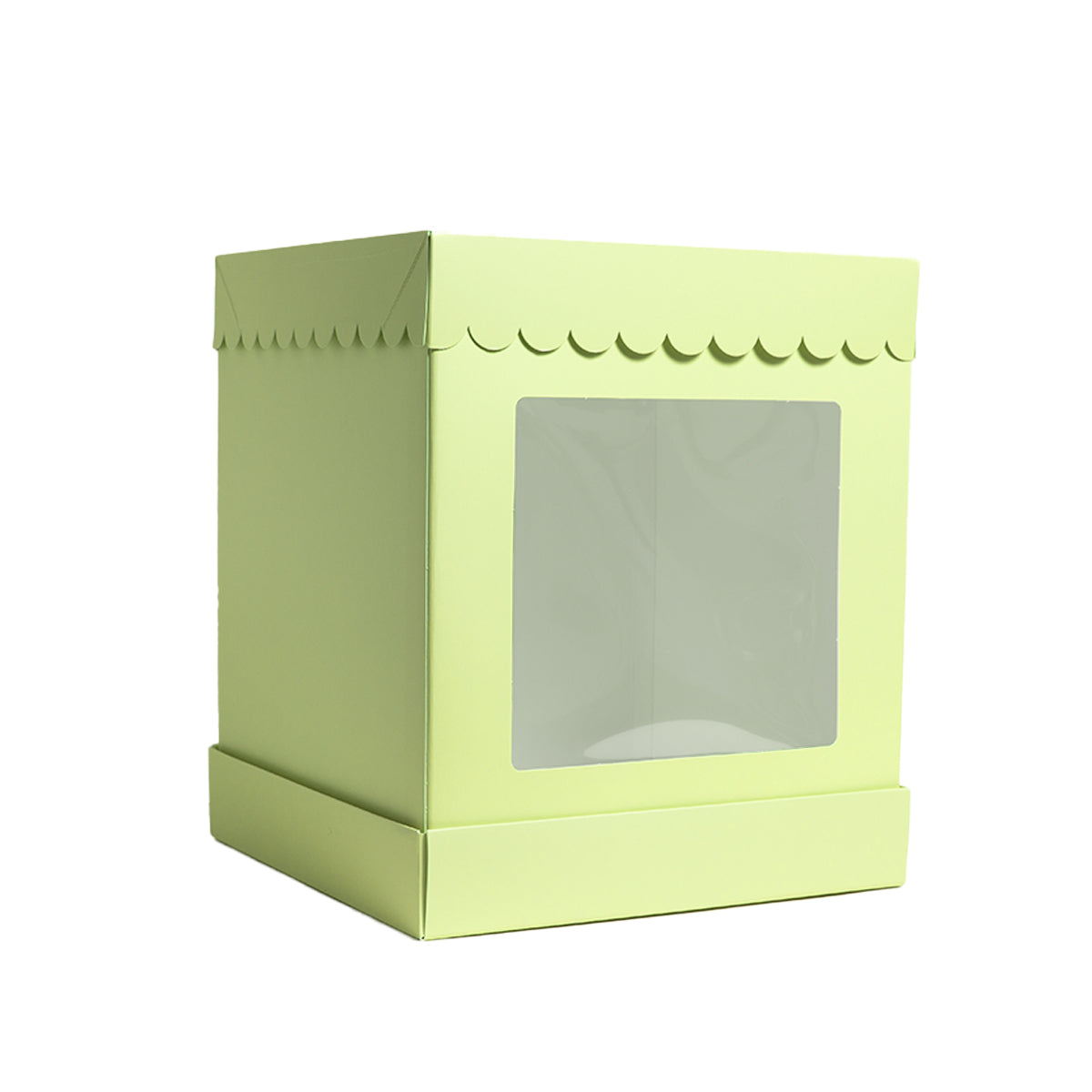 Papyrus Tall Scalloped Cake Box Pastel Green 10 x 10 x 12in