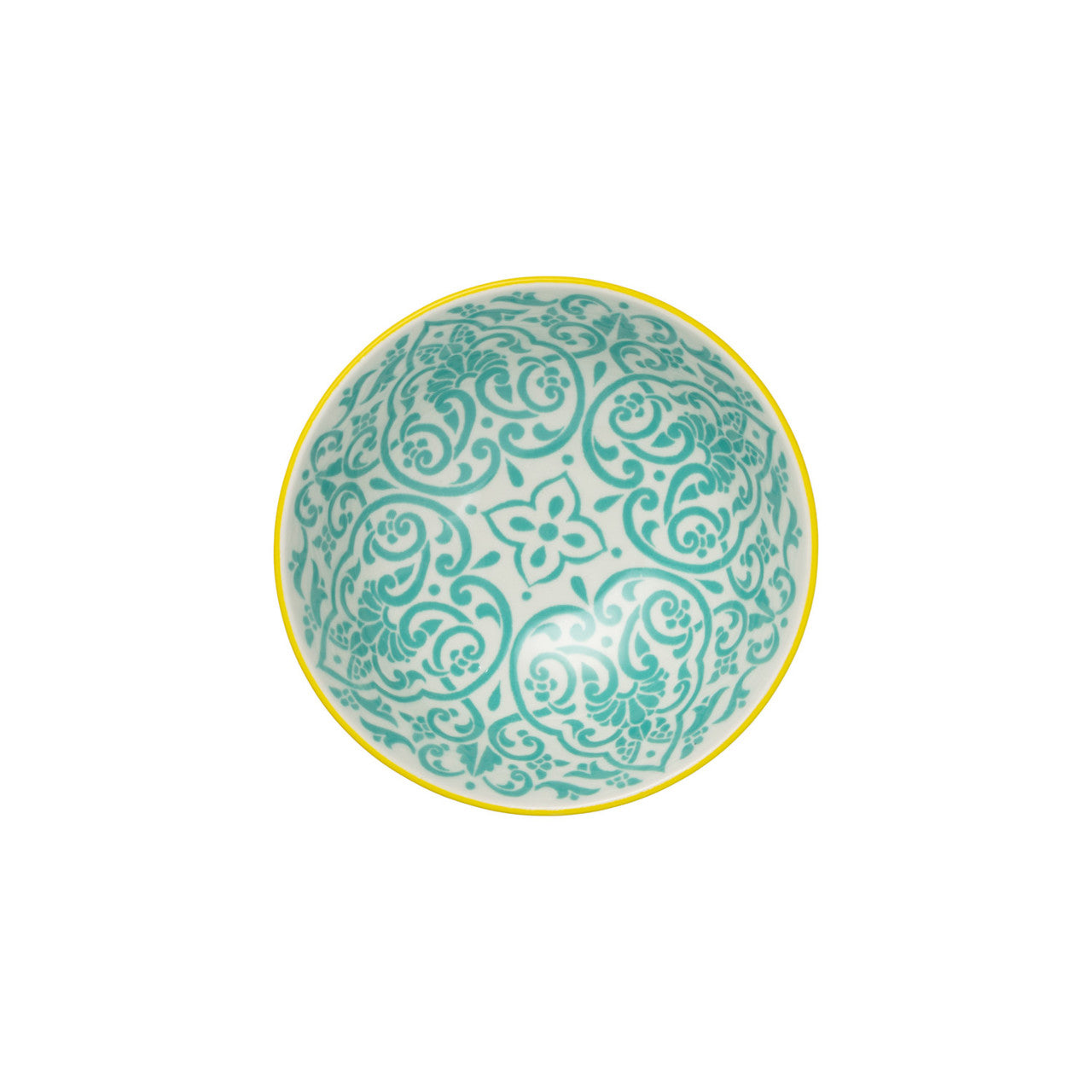 Mikasa Stoneware Nibble Bowl 12cm (Yellow & Blue Geometric)