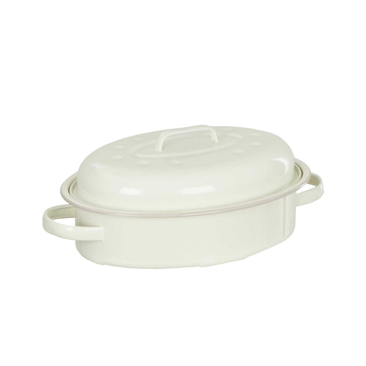 Davis & Waddell Daylesford Enamel Oval Roaster Cream