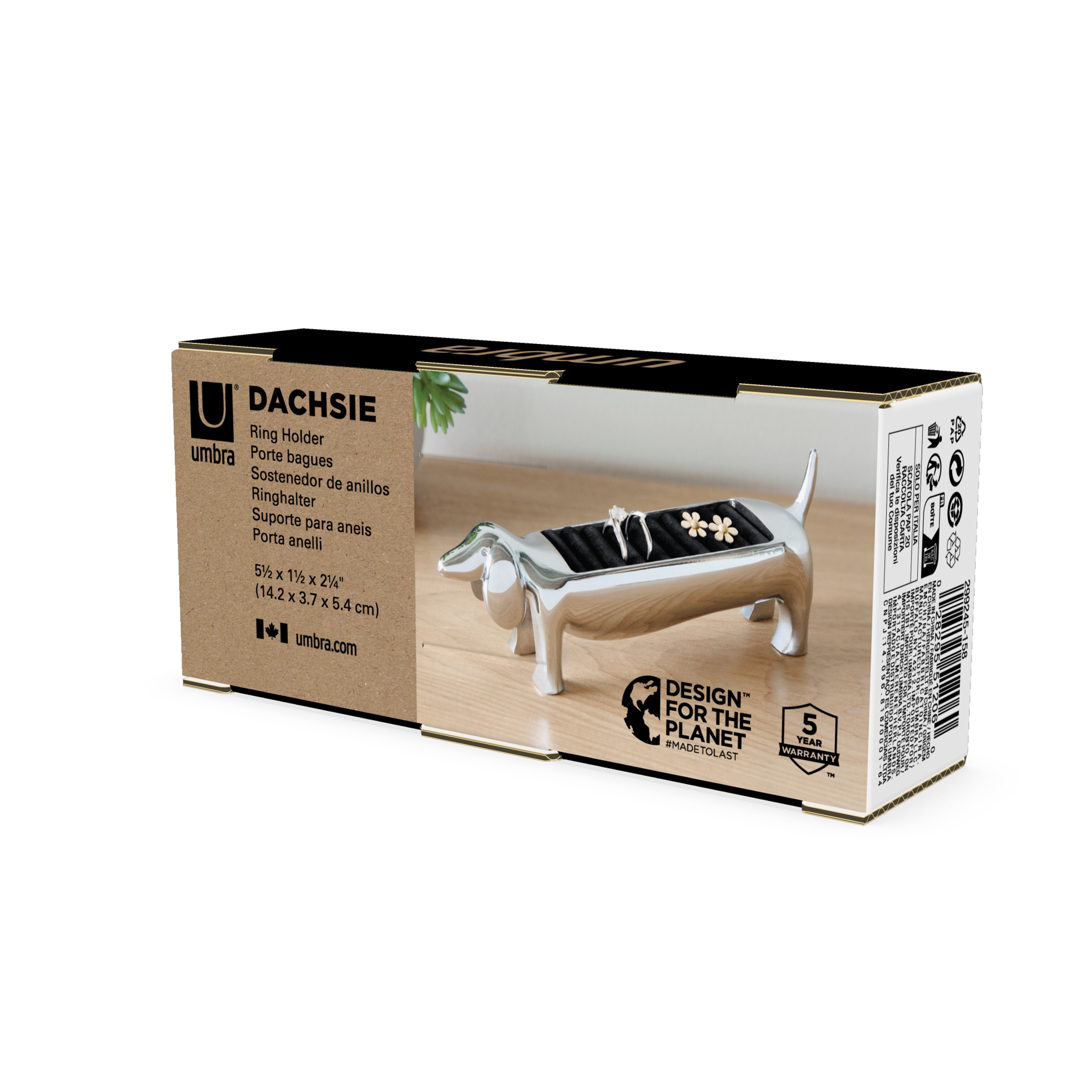 Umbra Dachsie Ring Holder Chrome