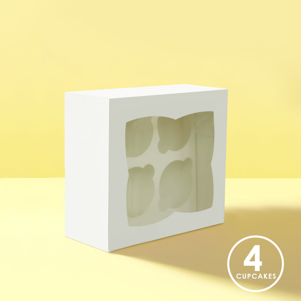 Bake Group High Cupcake Box with PVC Window 4 Cupcake 4in