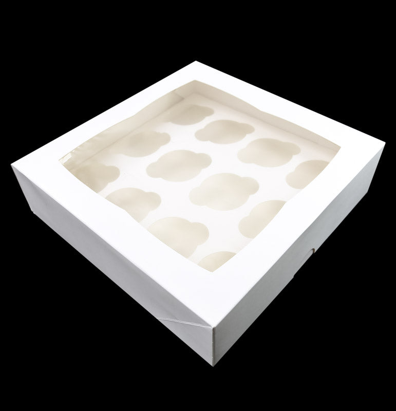 Bake Group High Cupcake Box with PVC Window 12 Cupcake 4in