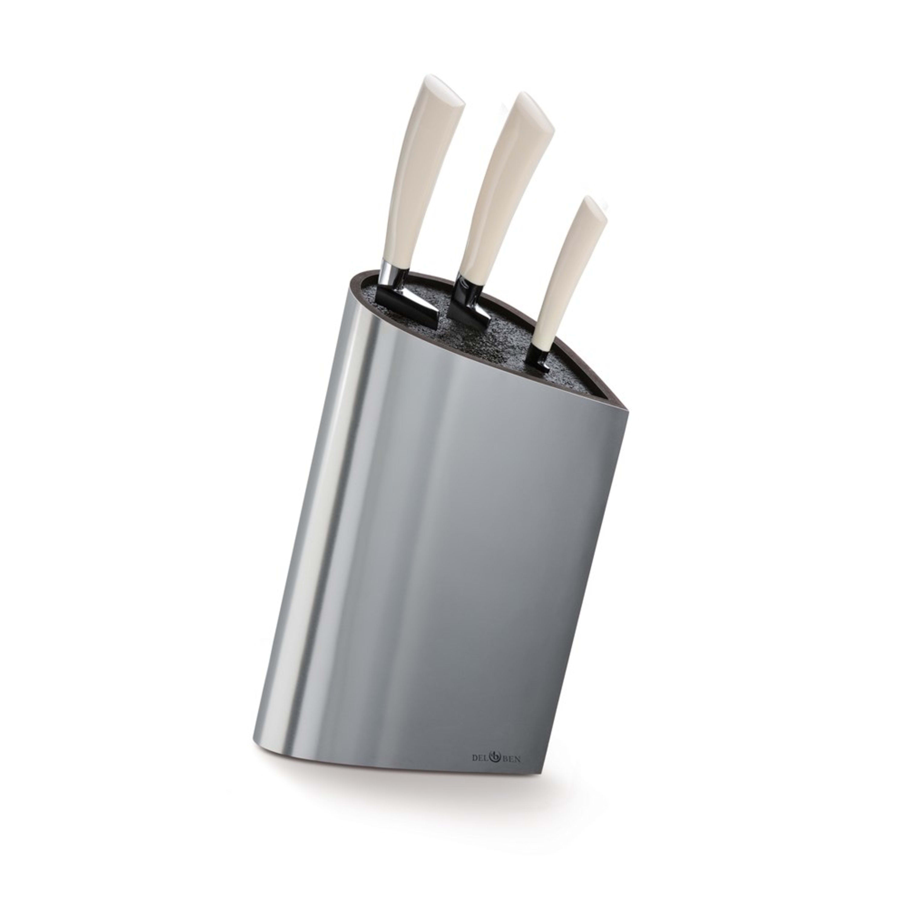 Del Ben Knife Block Only Stainless Steel with Integrated Bristles - Ceppo Bag (No Knives)