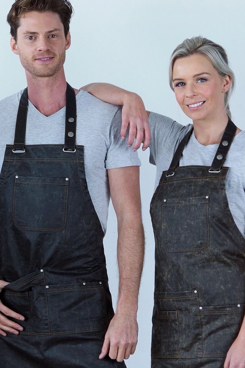 Aussie Chef Barber Bib Apron - Bronze Brown
