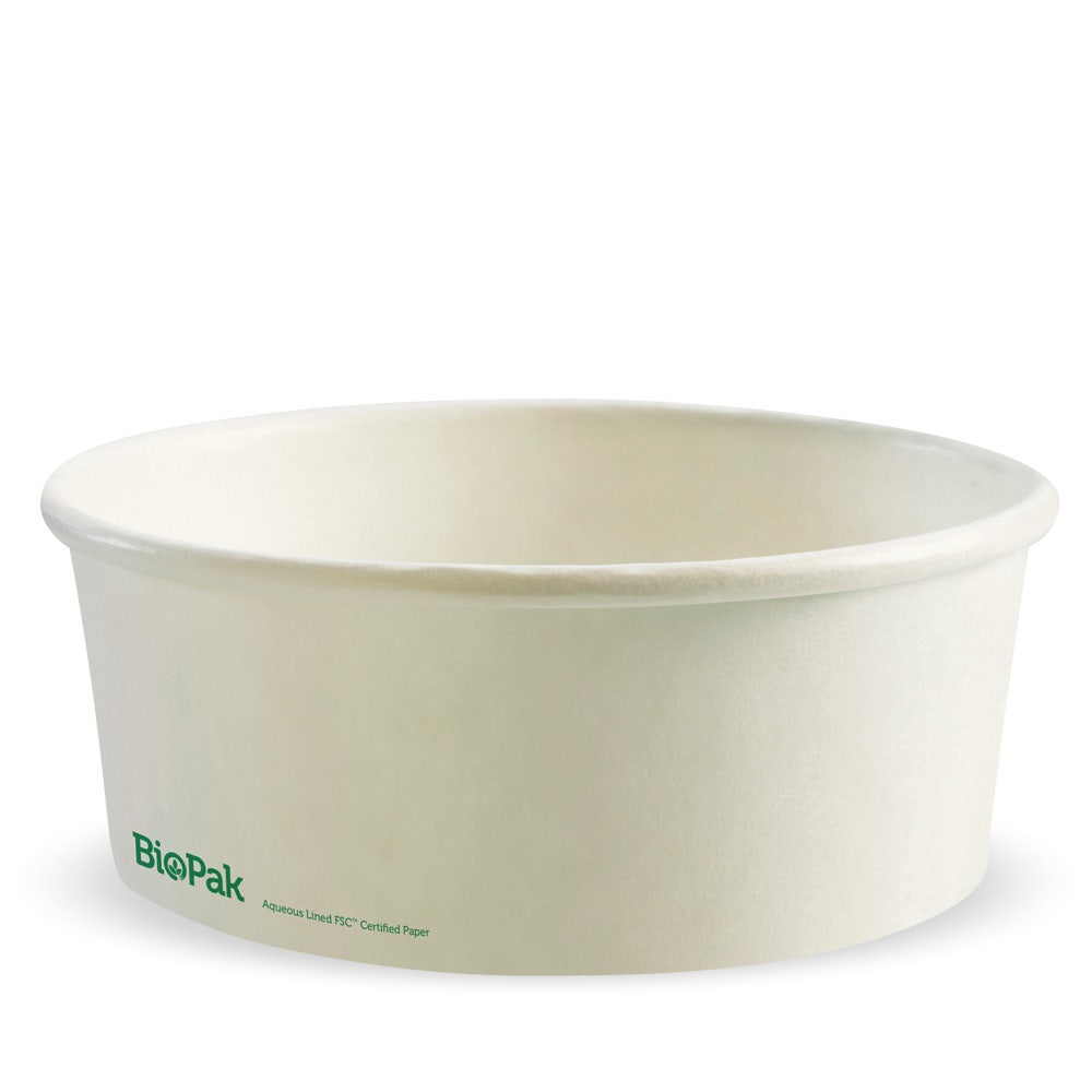 BioPak 1,300ml Extra Large White BioBowl