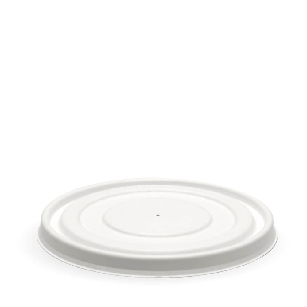 BioPak 500-1,000ml White Plant Fibre BioBowl Lid