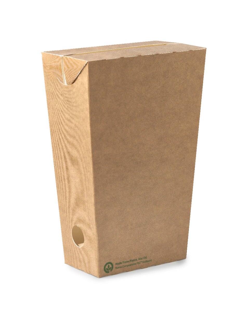 BioPak Unlined Large Enclosed BioBoard Chip Box (Carton of 800)