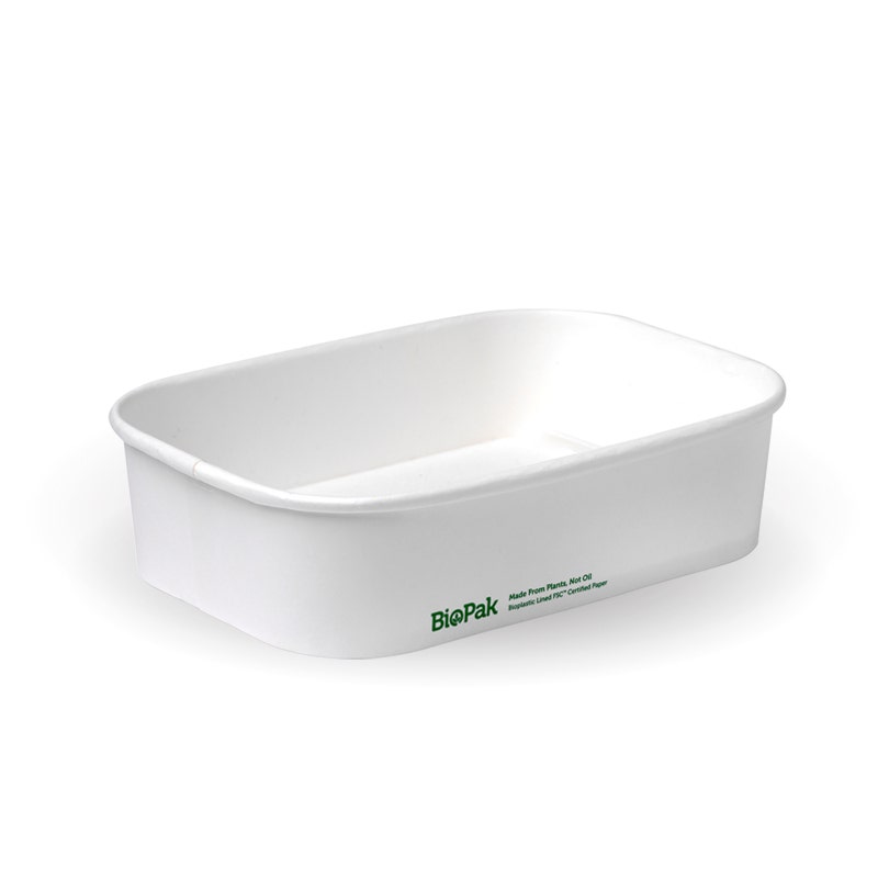 BioPak 500ml White BioBoard Takeaway Base (Carton of 300)