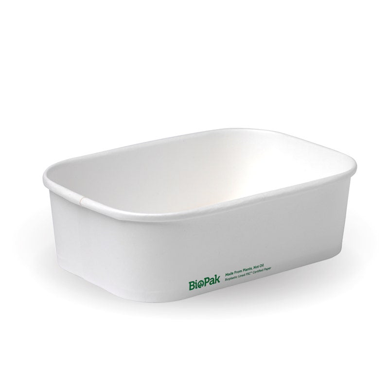 BioPak 650ml White BioBoard Takeaway Base