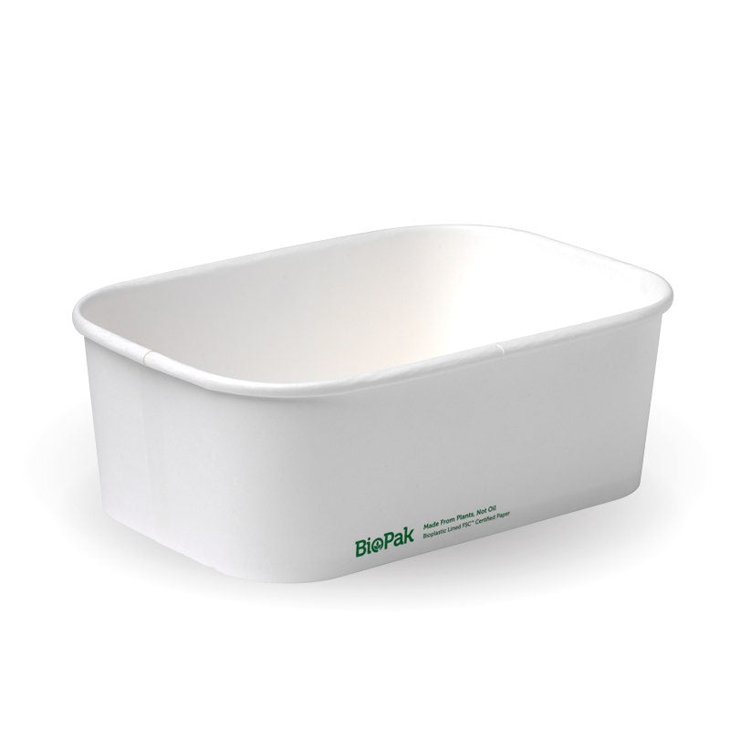 BioPak 750ml White BioBoard Takeaway Base