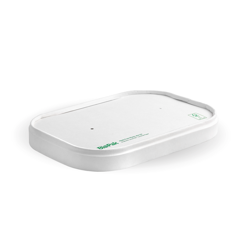 BioPak 500-1,000ml White Paper BioBoard Takeaway Lid