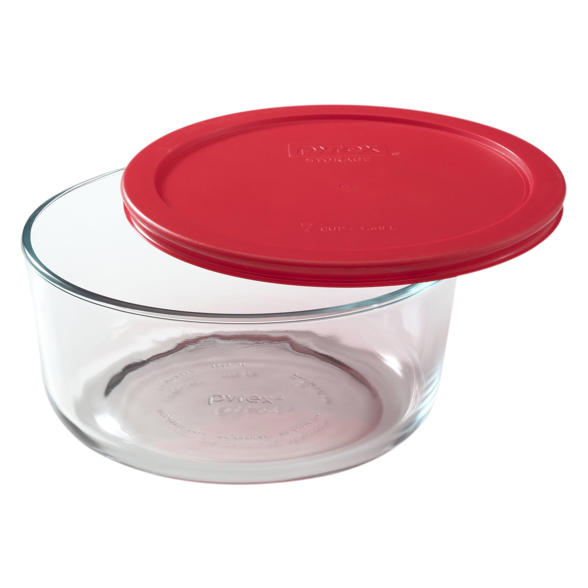 Pyrex Glass Round Container - Red (1.65L)