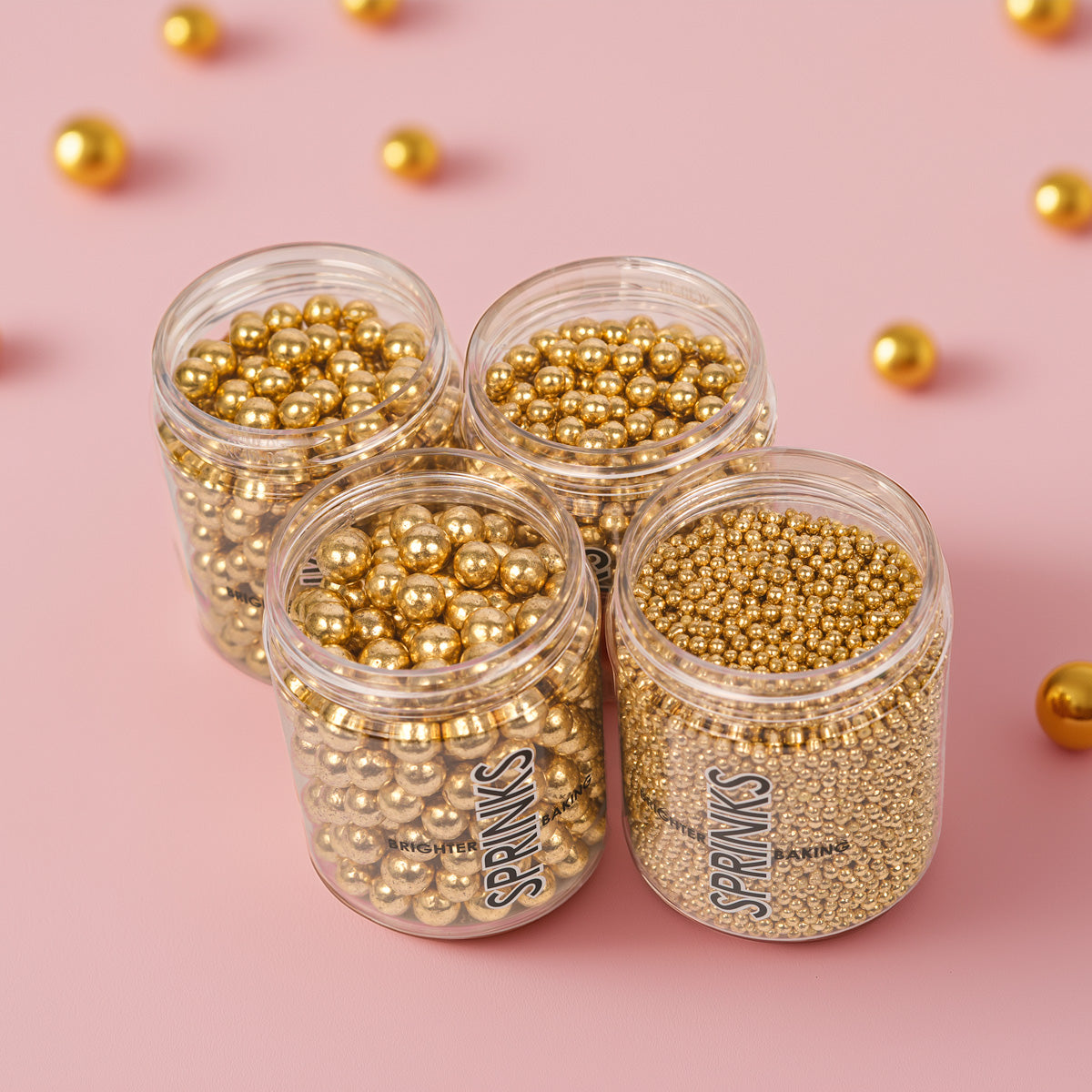 Sprinks Crunchy Shiny Gold 2mm Sprinkles 75g