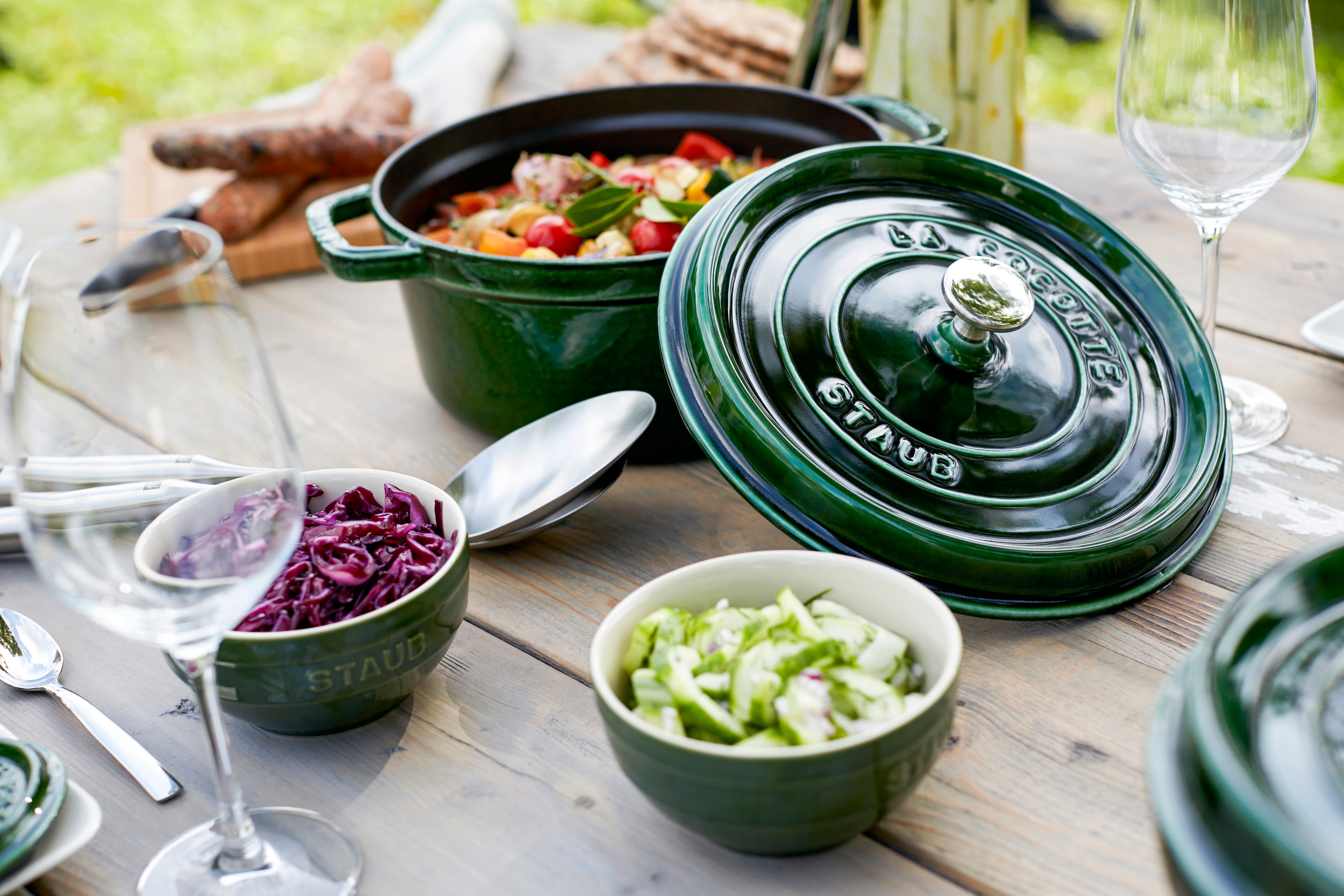 Staub Round Cocotte – 28cm Basil Green