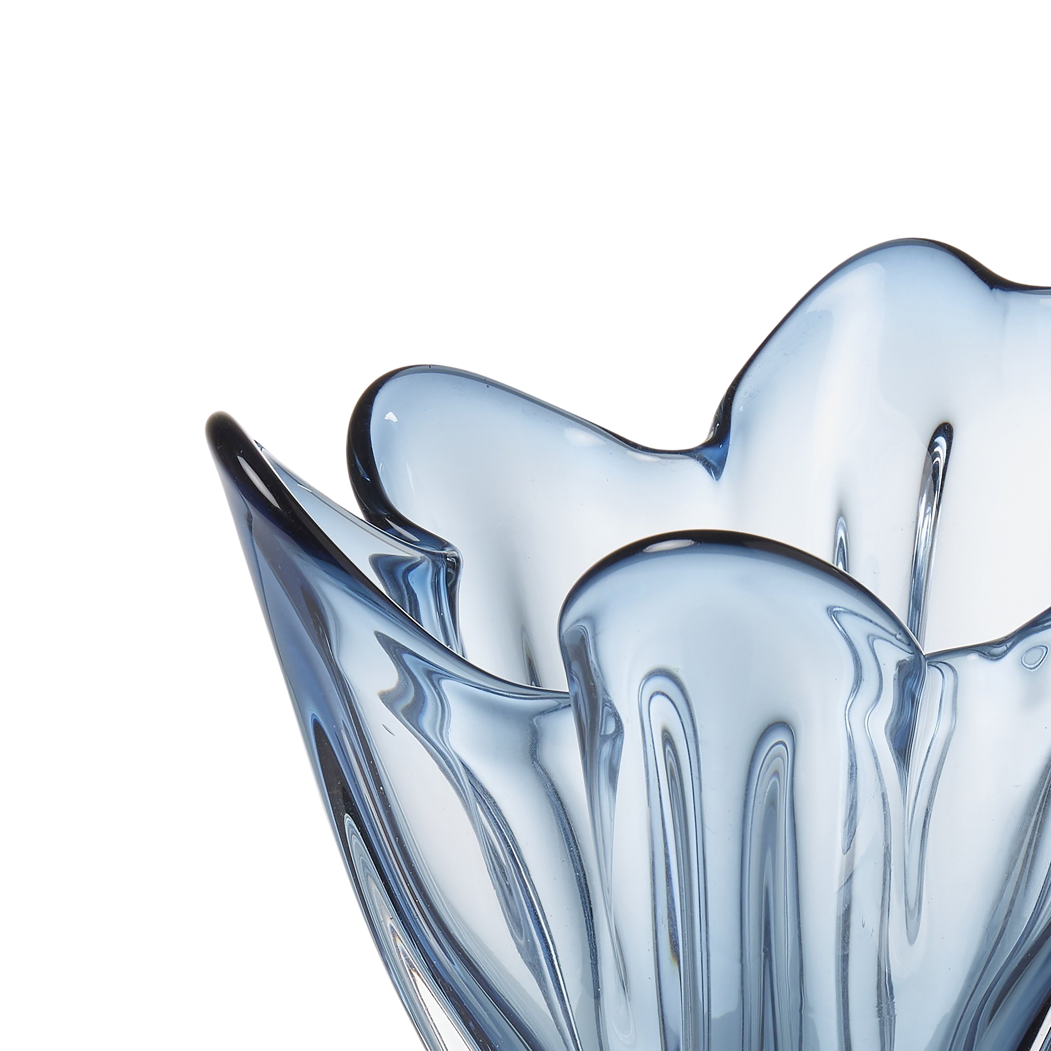 Amalfi Wavy Glass Vase Blue
