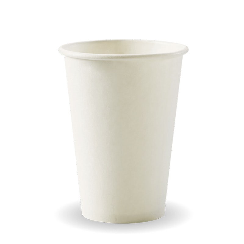 BioPak 320ml / 10oz (80mm) White Single Wall BioCup