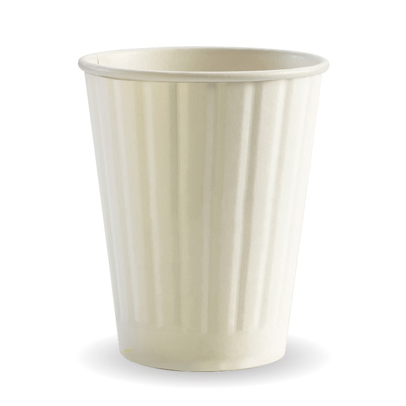 BioPak 390ml / 12oz (90mm) White Double Wall BioCup