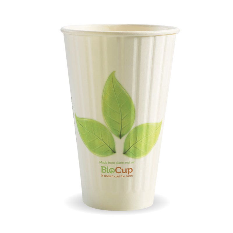 BioPak 460ml / 16oz (90mm) Leaf Double Wall BioCup