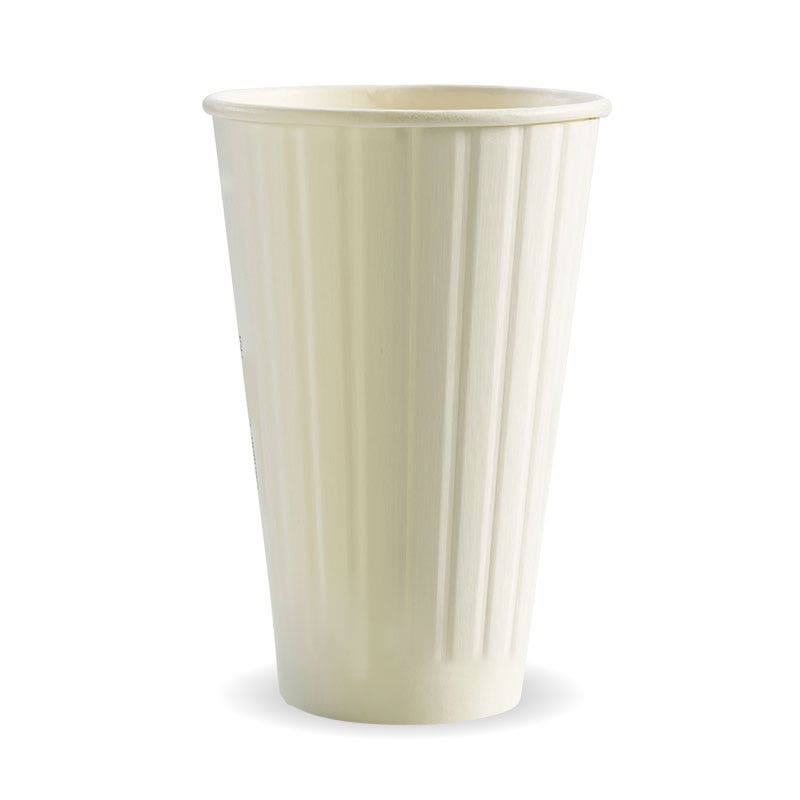 BioPak 460ml / 16oz (90mm) White Double Wall BioCup