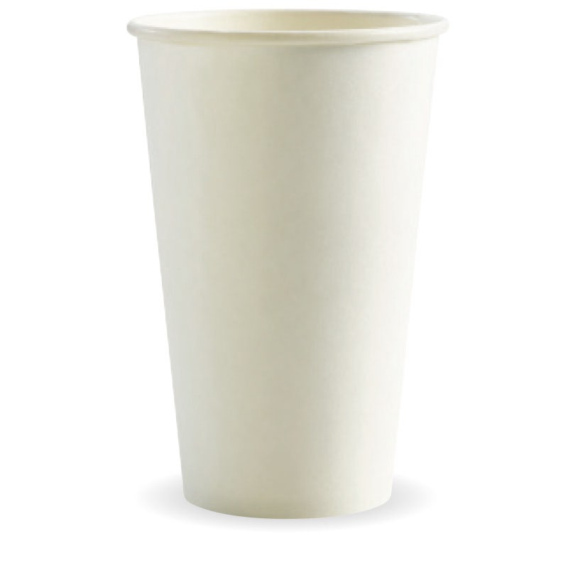 BioPak 510ml / 16oz (90mm) White Single Wall BioCup