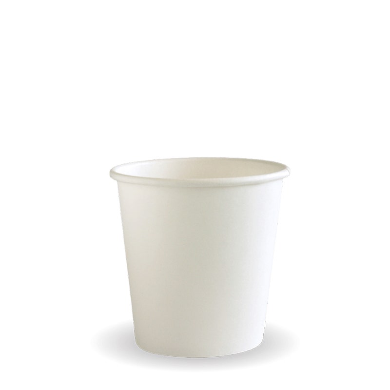 BioPak 120ml / 4oz (63mm) White Single Wall BioCup