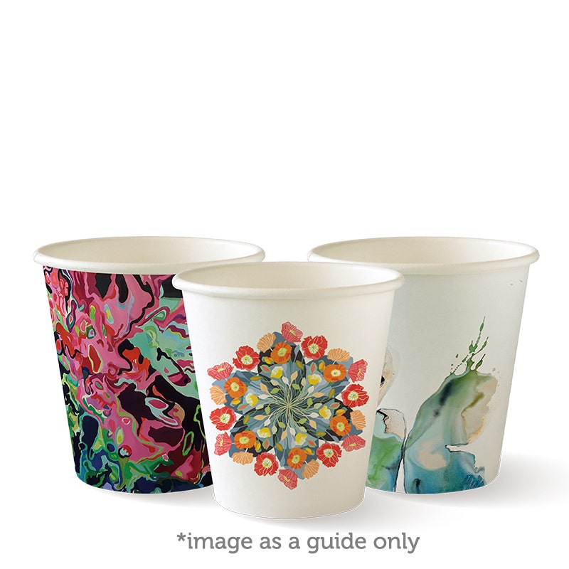 BioPak 230ml / 6oz (80mm) Art Series Single Wall BioCup