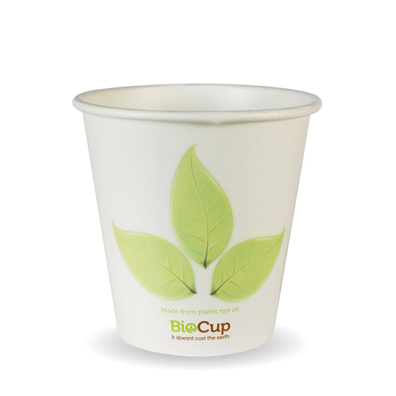 BioPak 230ml / 6oz (80mm) Leaf Single Wall BioCup