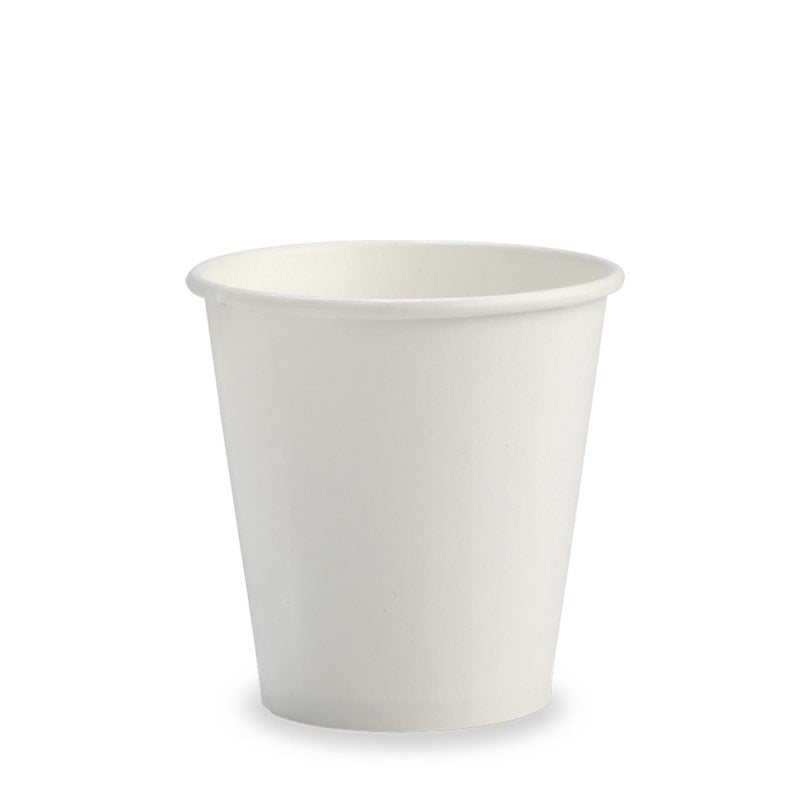 BioPak 230ml / 6oz (80mm) White Single Wall BioCup