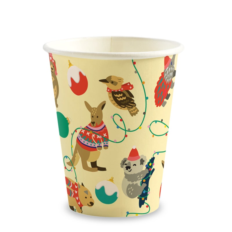 BioPak 280ml / 8oz (80mm) Christmas Single Wall BioCup