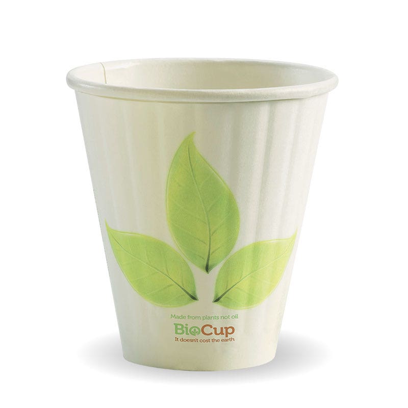 BioPak 295ml / 8oz (90mm) Leaf Double Wall BioCup