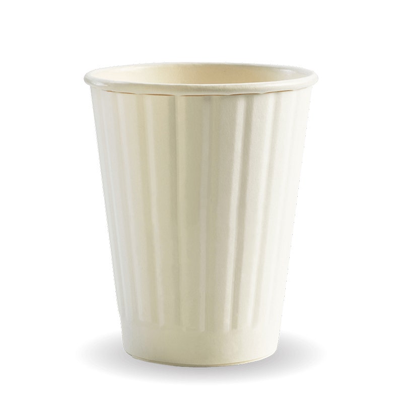 BioPak 255ml / 8oz (80mm) White Double Wall BioCup
