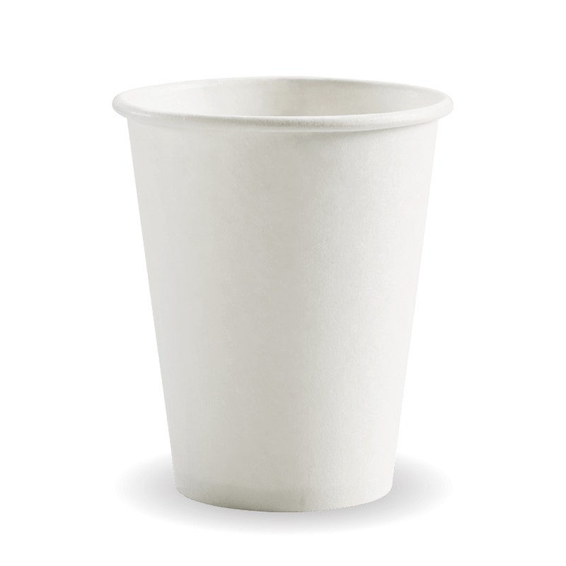 BioPak 280ml / 8oz (80mm) White PHA Single Wall BioCup