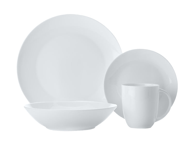 Maxwell & Williams Cashmere Resort Coupe Dinner Set White 16 Piece