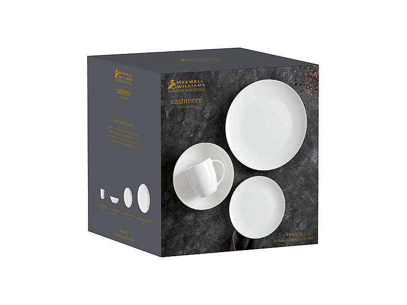 Maxwell & Williams Cashmere Resort Coupe Dinner Set White 16 Piece