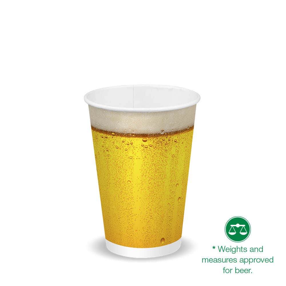 BioPak 420ml / 14oz (90mm) Beer Cold Paper BioCup