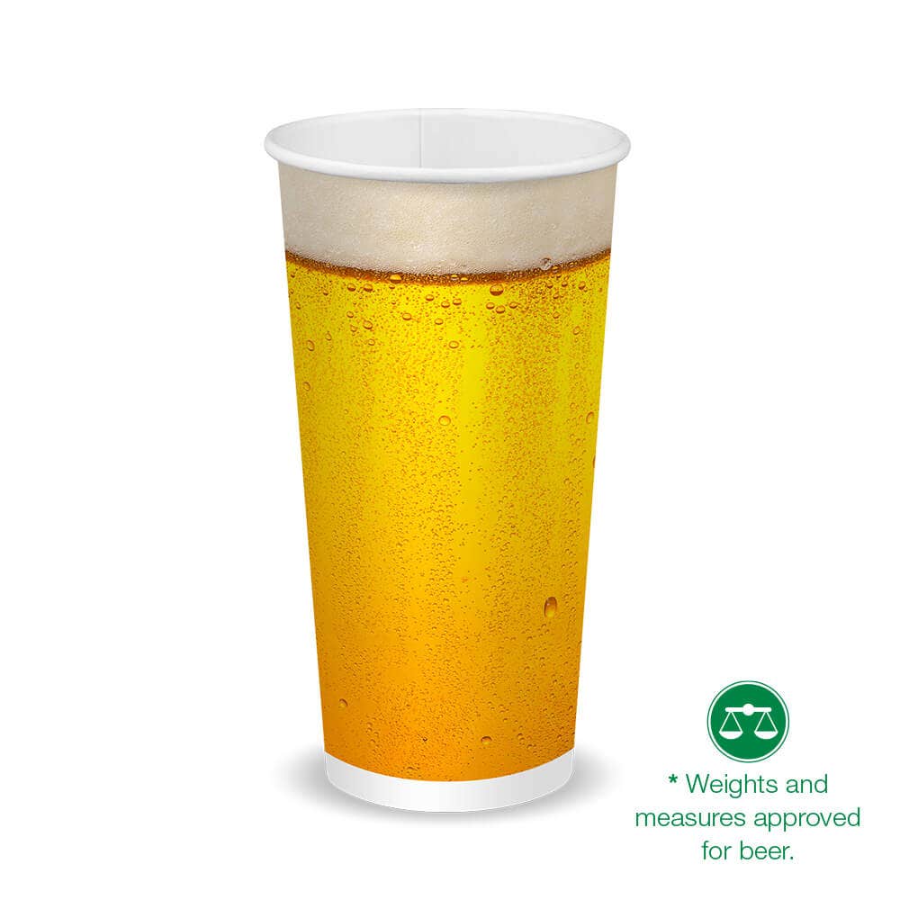 BioPak 600ml / 20oz (90mm) Beer Cold Paper BioCup