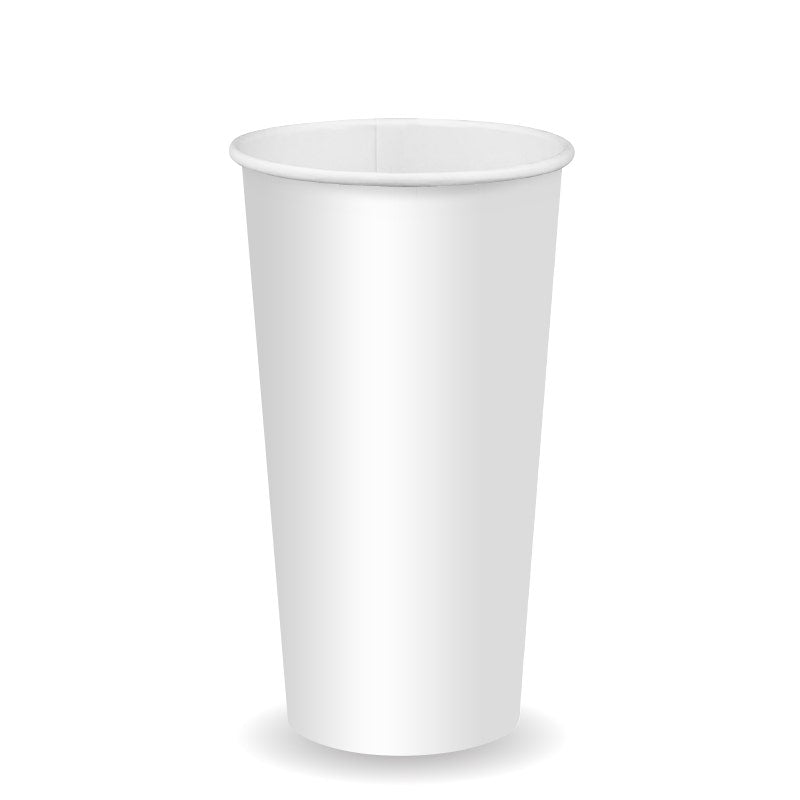 BioPak 650ml / 22oz (90mm) White Cold Paper BioCup