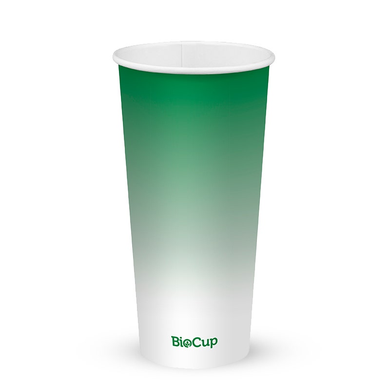 BioPak 650ml / 22oz (90mm) Green Cold Paper BioCup