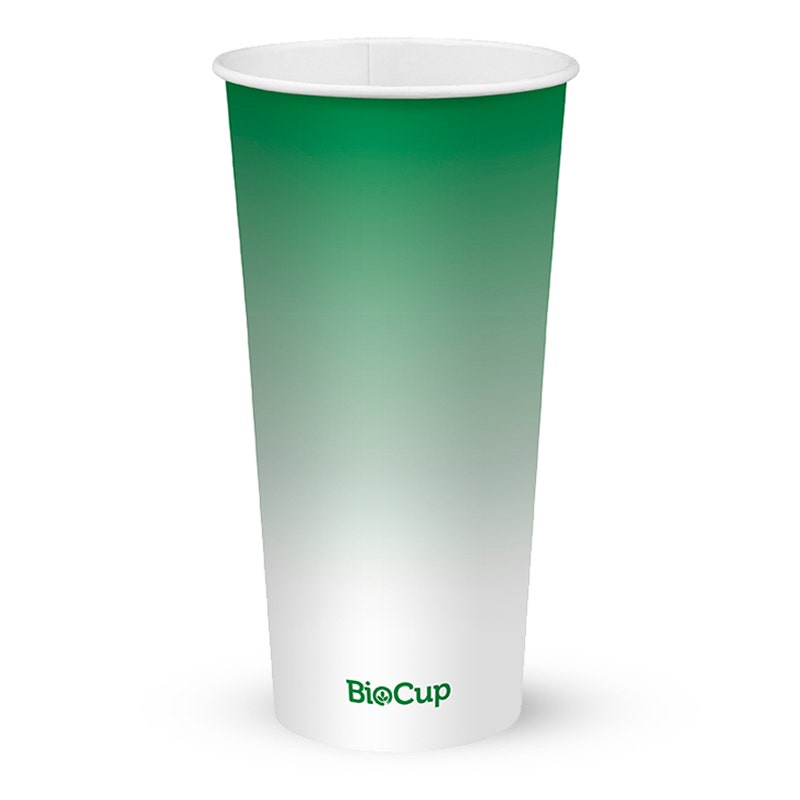 BioPak 960ml / 32oz (105mm) Green Cold Paper BioCup