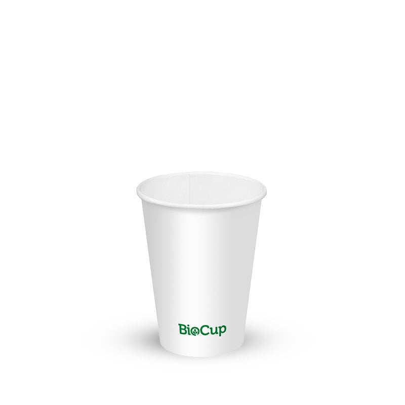 BioPak 200ml / 6oz (73mm) White Cold Paper Water BioCup