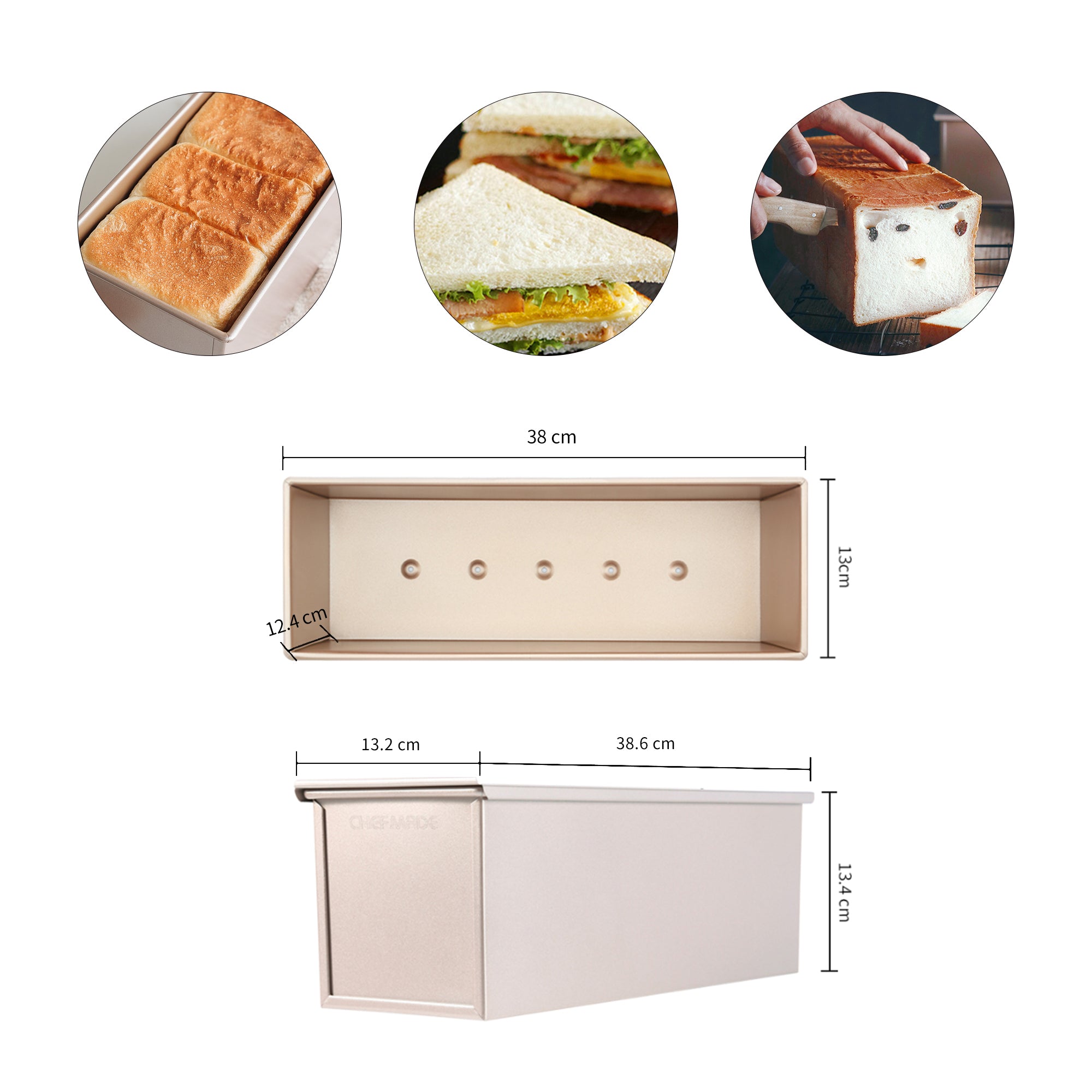 CHEFMADE Loaf Pan with Lid 1.2kg 39cm (CM6011)