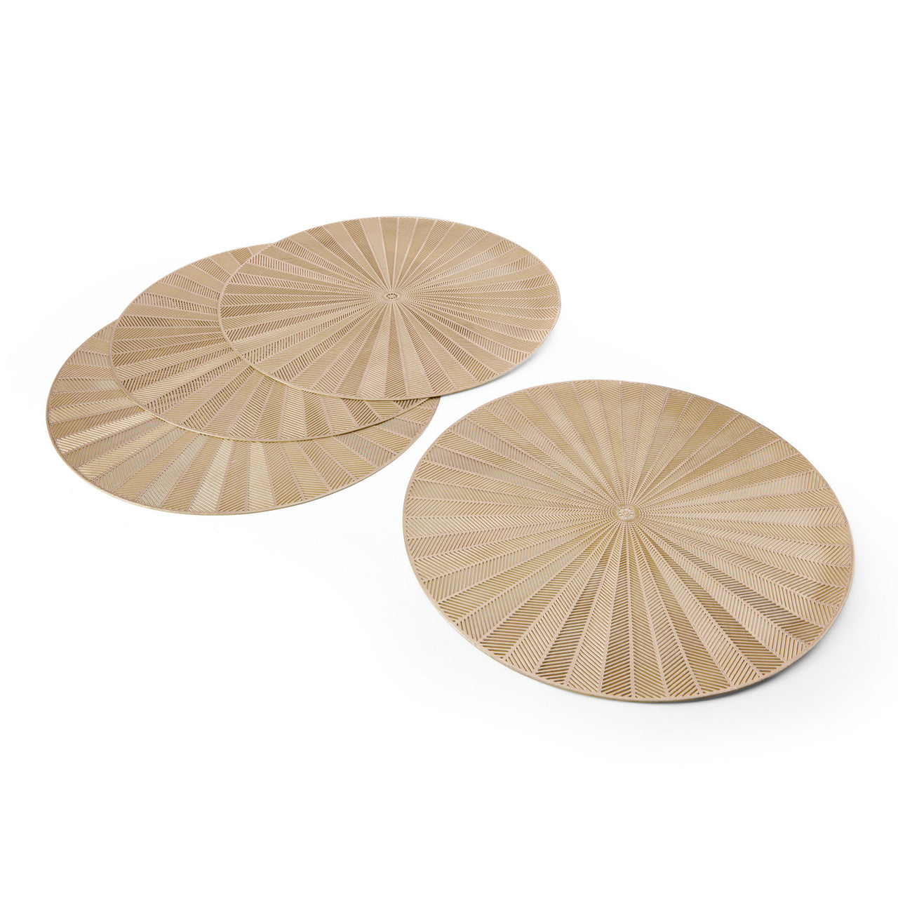Mikasa PU Round Placemat Set 4 Piece 38cm (Gold)