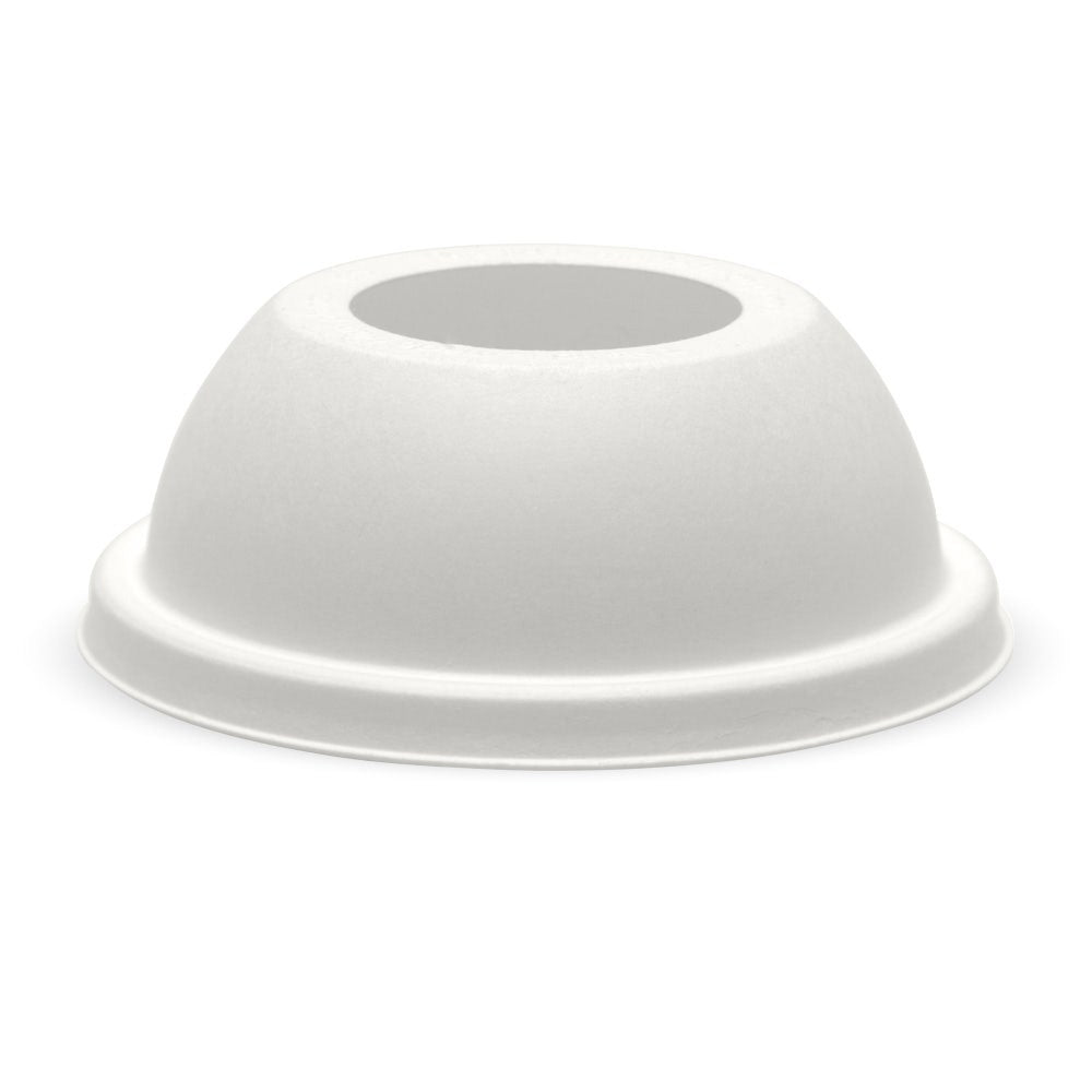 BioPak 105mm Plant Fibre Wide Hole Dome Cold Paper BioCup Lid