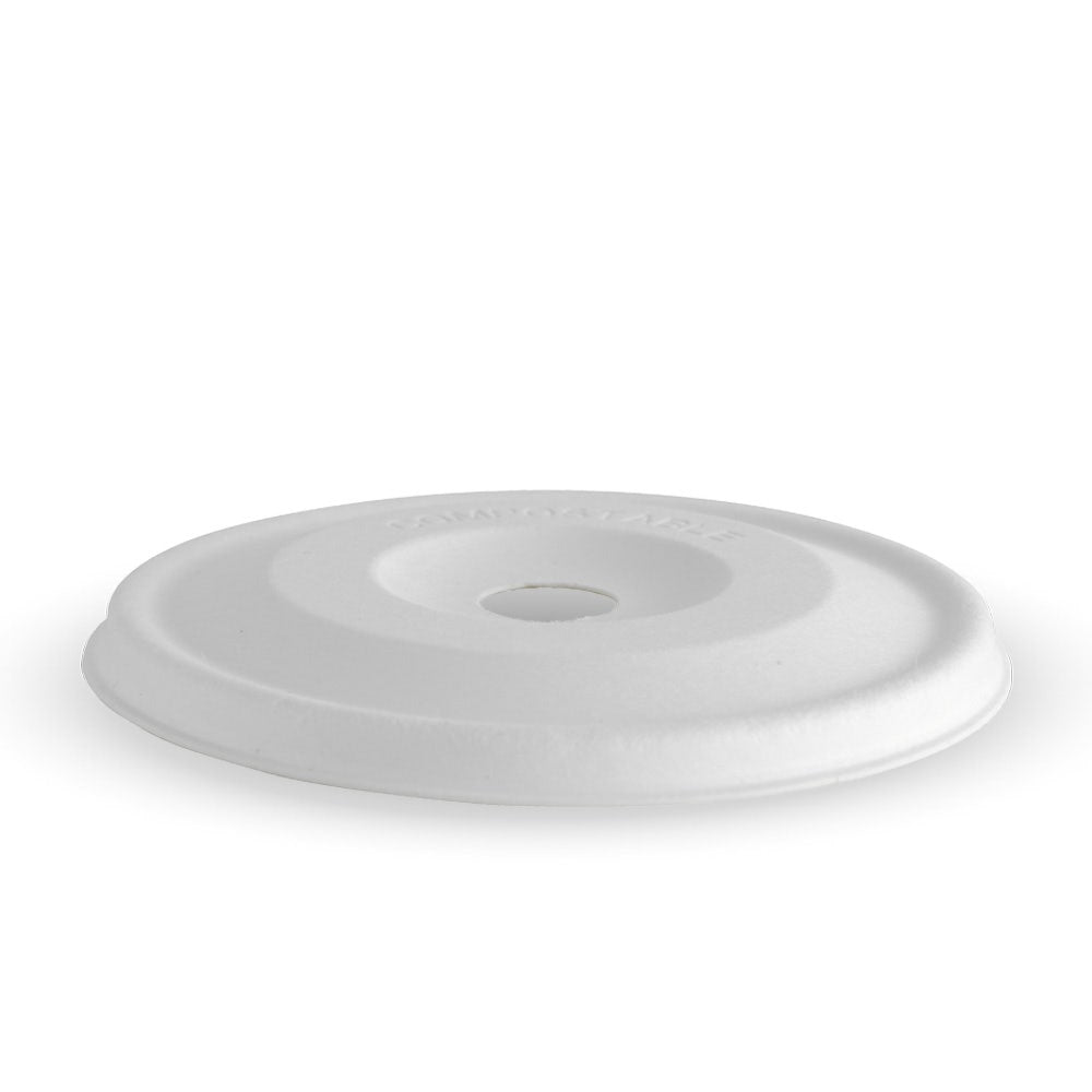 BioPak 105mm Cold BioCup Plant Fibre Pulp Flat Lids (Carton of 1000)