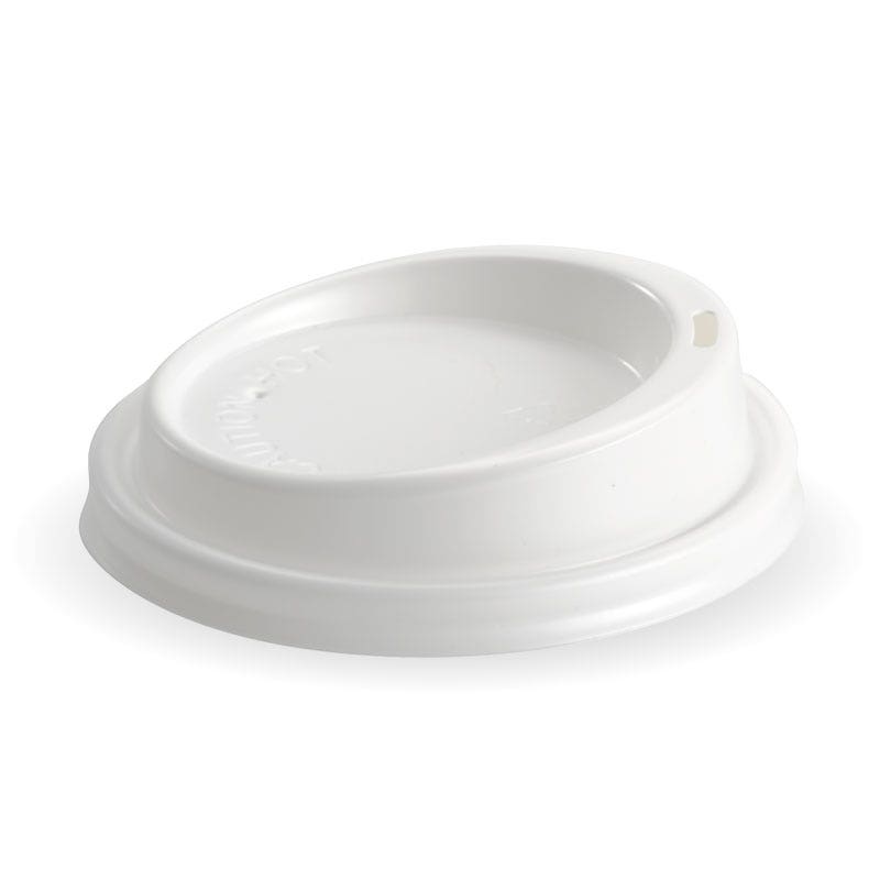 BioPak 90mm Large White PS BioCup Lid