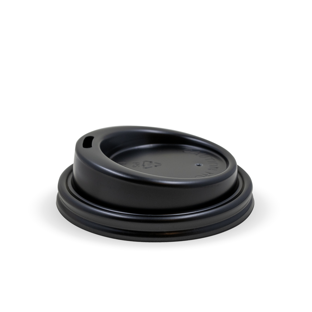 BioPak 63mm / 4oz Black PS Sipper BioCup Lid