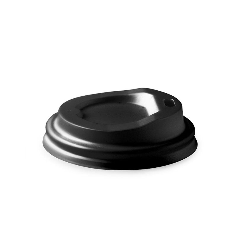 BioPak 62mm / 4oz Black PLA BioCup Lid